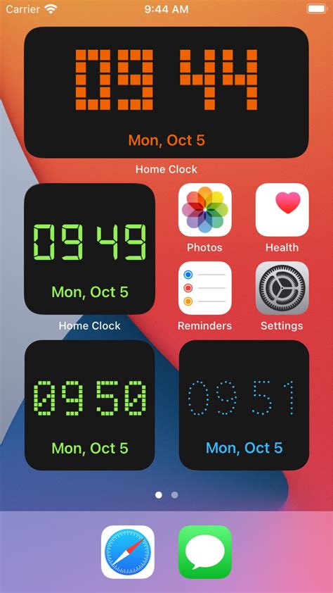 show clock on home screen