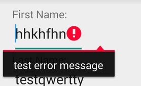 show error message android