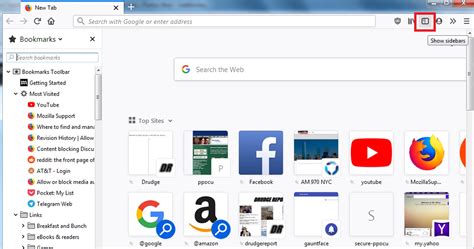 show firefox bookmarks