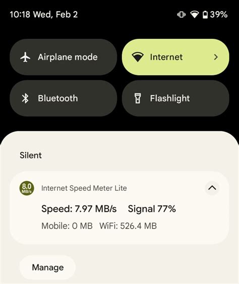 show internet speed on android status bar