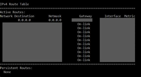 show routing table cmd