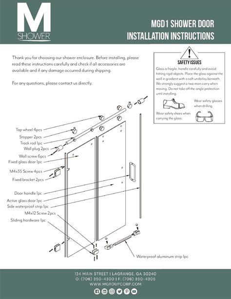 Shower Door Installation Instructions