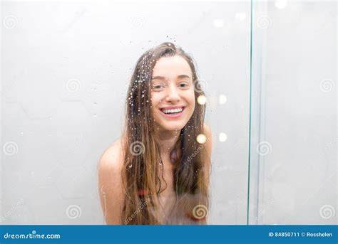 showering nude