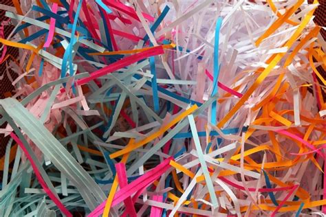 shredded colored paper