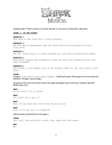 Shrek Musical Script