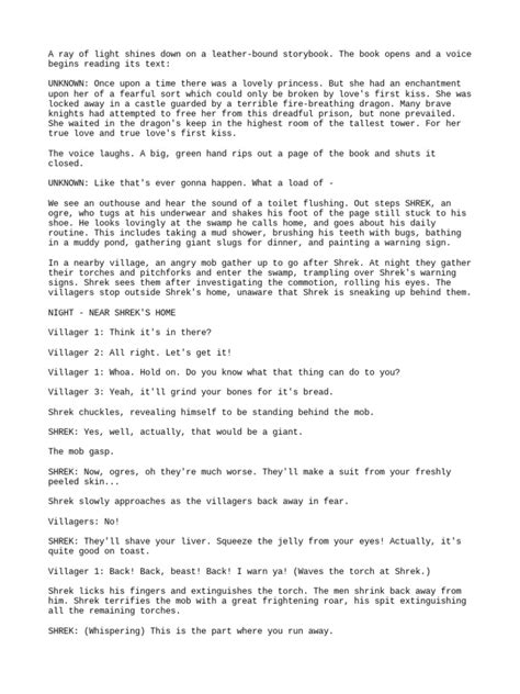 shrek school play script
