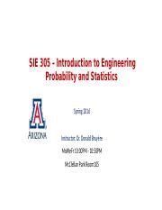 Sie 305 Introduction To Engineering Probability And Statistics Pdf Book