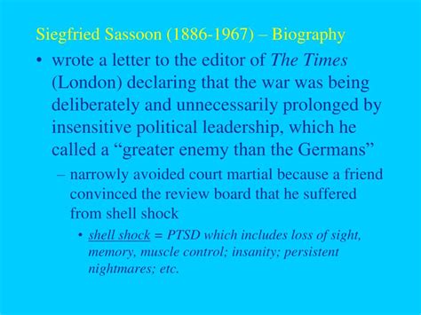 siegfried sassoon biography summary examples