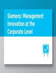 Read Online Siemens Management Innovation At The Corporate Level 