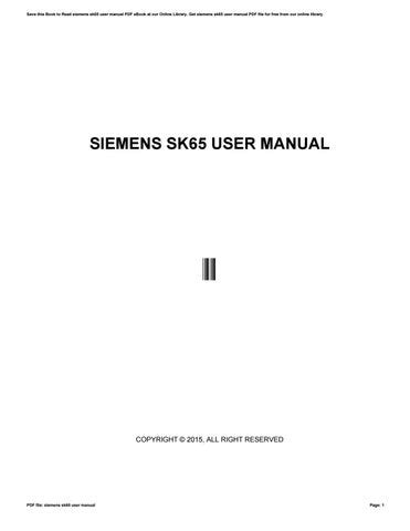 Read Online Siemens Sk65 User Guide 