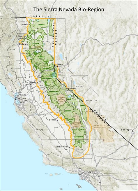 sierra nevada map