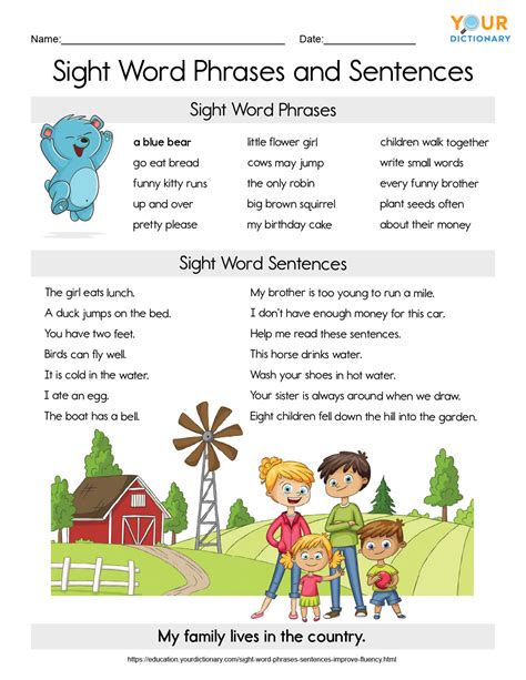 Sight Word Phrases And Sentences To Improve Fluency Sight Words And Sentences - Sight Words And Sentences