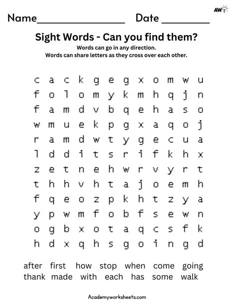Sight Word Word Searches Teaching Resources Tpt Sight Words Word Searches - Sight Words Word Searches