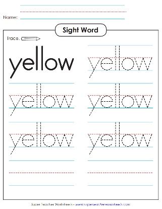 Sight Word Yellow Worksheets Super Teacher Worksheets Yellow Worksheets For Preschool - Yellow Worksheets For Preschool