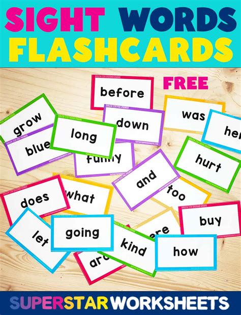 Sight Words Flash Cards
