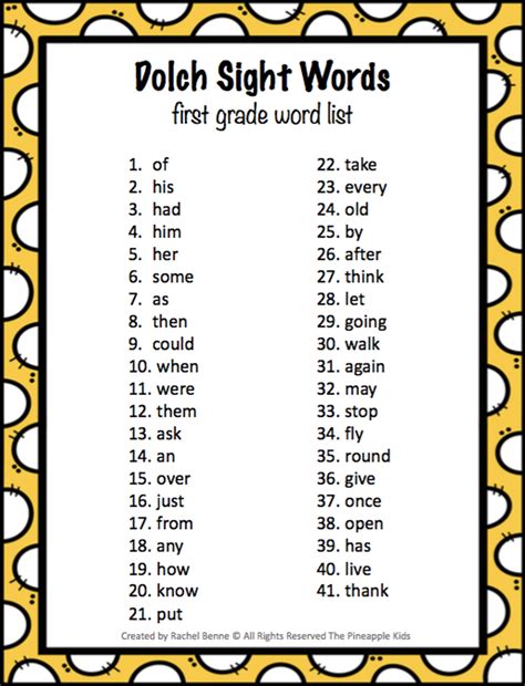 Sight Words For First Grade Dolch Dolch List 4th Grade - Dolch List 4th Grade