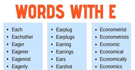 Sight Words That Start With E   Sight Words Edqueries E Learning - Sight Words That Start With E