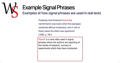 Signal Phrases Examples