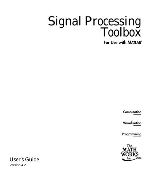 Signal Processing Toolbox Users Guide