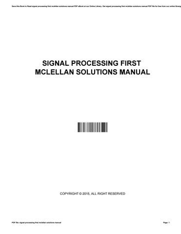 Read Signal Processing First Mclellan Solutions 