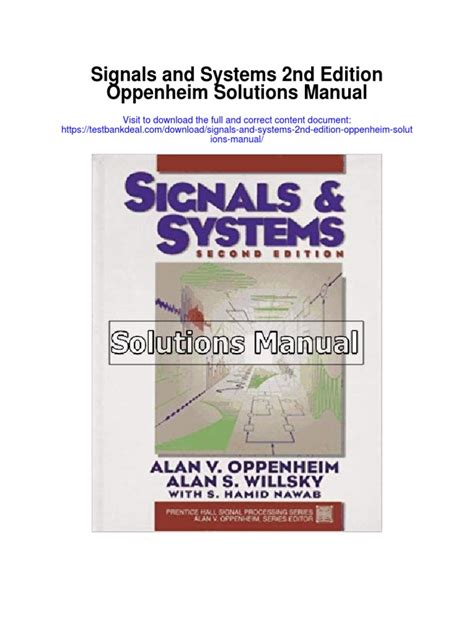 Read Online Signals And Systems Oppenheim Solution Manual 2Nd Edition Pdf File Type Pdf 