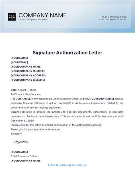 signature authorization letter central excise