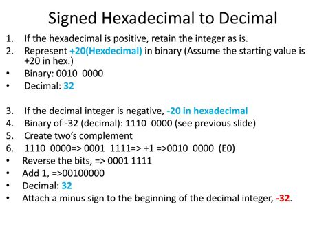 Signed Hex To Decimal