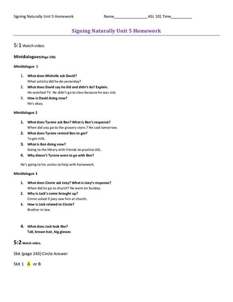 signing naturally test