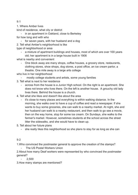 Signing Naturally Unit 9 Answer Key