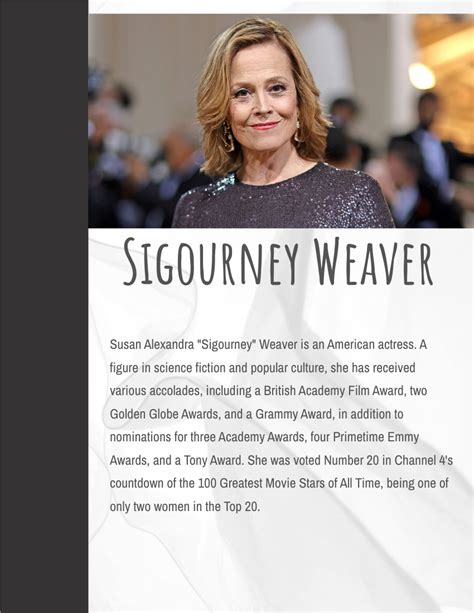 sigourney weaver actor biography template
