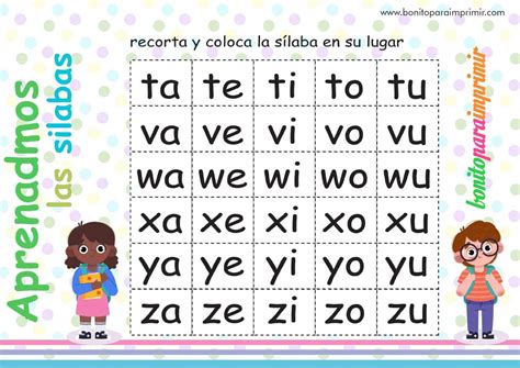 Silabas Para Aprender A Leer