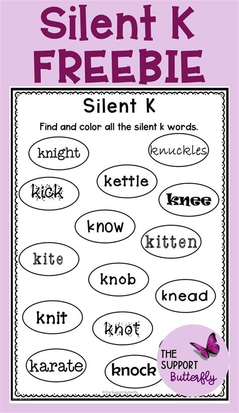 Silent K Phonics Worksheets And Games Galactic Phonics Kn Words Worksheet - Kn Words Worksheet