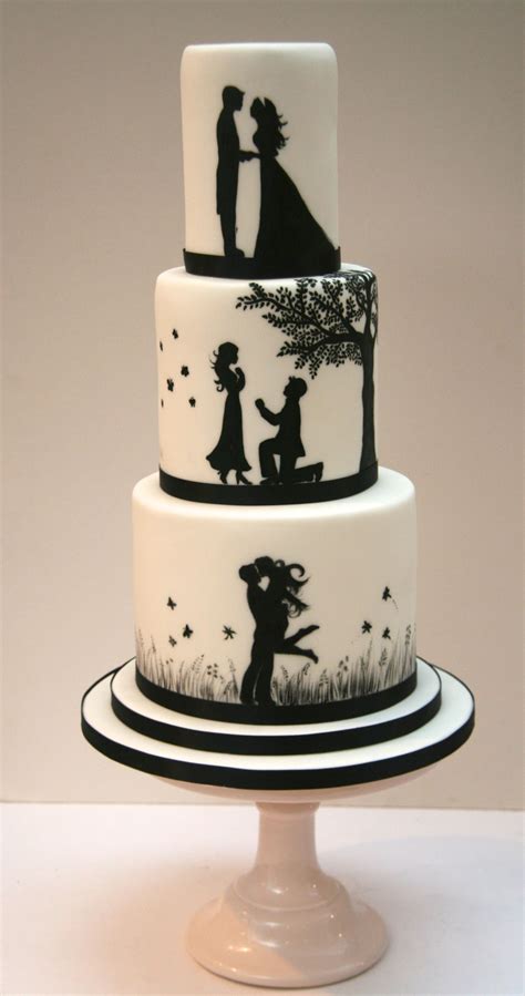 Silhouette Wedding Cake Designs