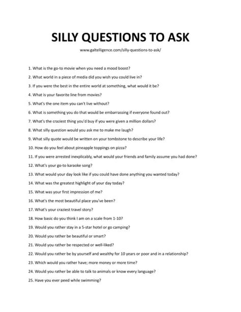 Silly Questions To Ask