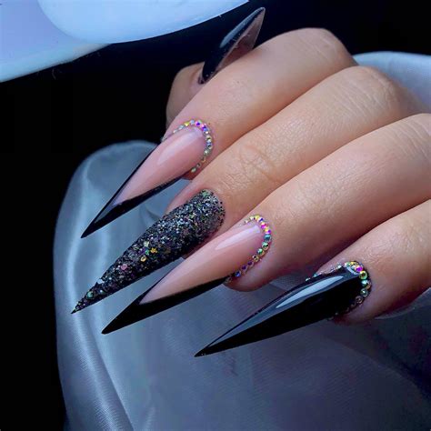 Silver Stiletto Nails