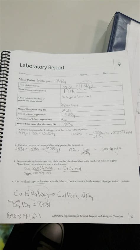 Download Silver Nitrate Lab Report Mole Ratio Answers 