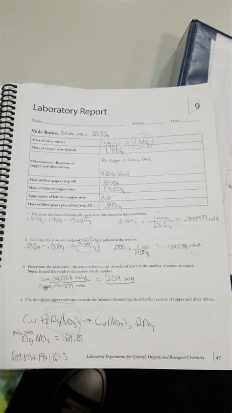 Download Silver Nitrate Lab Report Mole Ratio Answers 