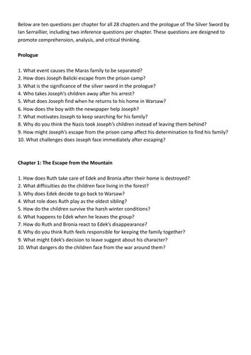 Download Silver Sword Chapter Questions 