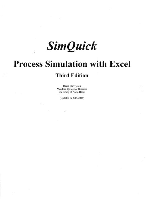 Sim Quick: Process Simulation With Excel, 3rd Edition