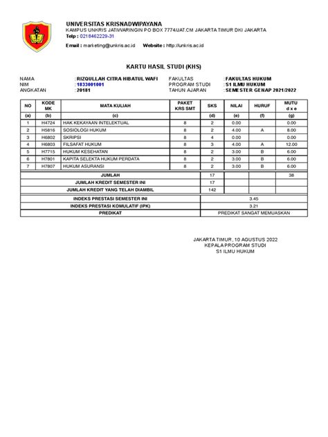 SIMAK UNKRIS - Unkris - Universitas Krisnadwipayana