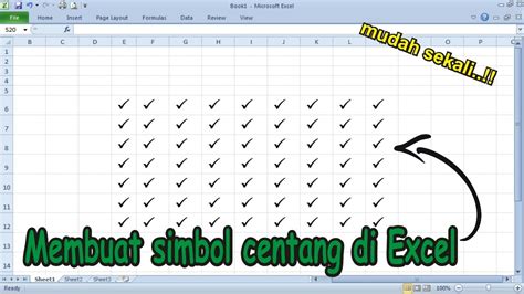 simbol centang di excel | 3 Cara Mudah Membuat Simbol Ceklis di