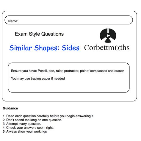 Similar Shapes Sides Practice Questions Corbettmaths Similar Shape Worksheet - Similar Shape Worksheet