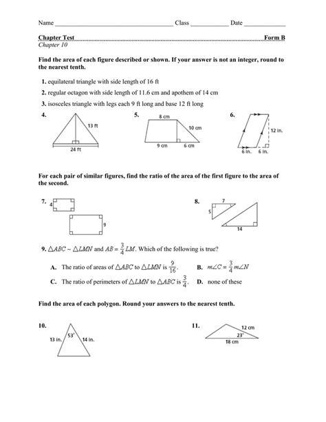 Full Download Similarity 7 Chapter Test Form C Form B Continued Chapter Test 