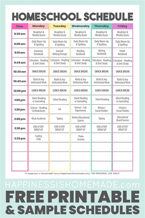 Simple 1st Grade Homeschool Schedule For Kids That Simple Grade - Simple Grade