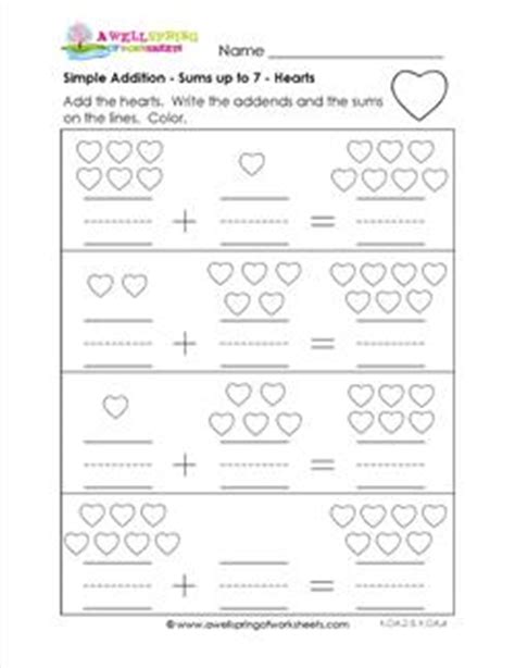 Simple Addition Worksheets Kindergarten Addition Hearts Adding Hearts Worksheet Kindergarten - Adding Hearts Worksheet Kindergarten