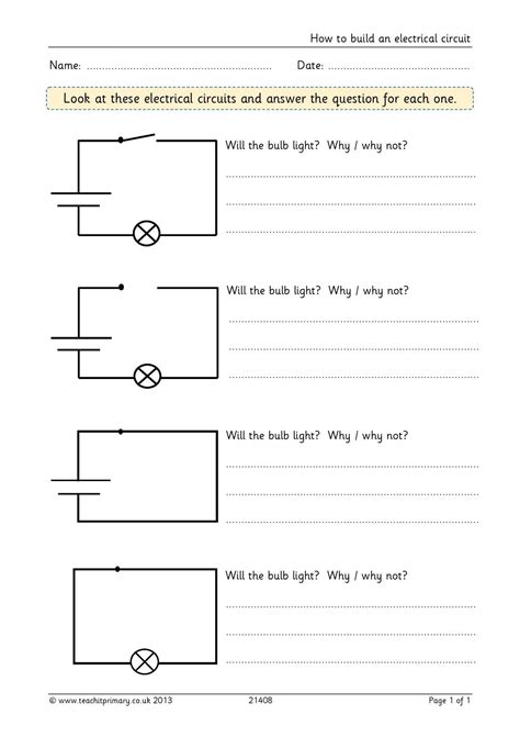 Simple Circuits Worksheet Basic Electricity All About Circuits Learning Electricity And Circuits Worksheet - Learning Electricity And Circuits Worksheet