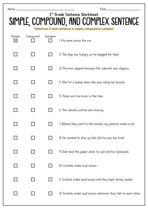 Simple Compound Or Complex Sentence Worksheets K5 Learning Simple And Complex Sentences Worksheet - Simple And Complex Sentences Worksheet