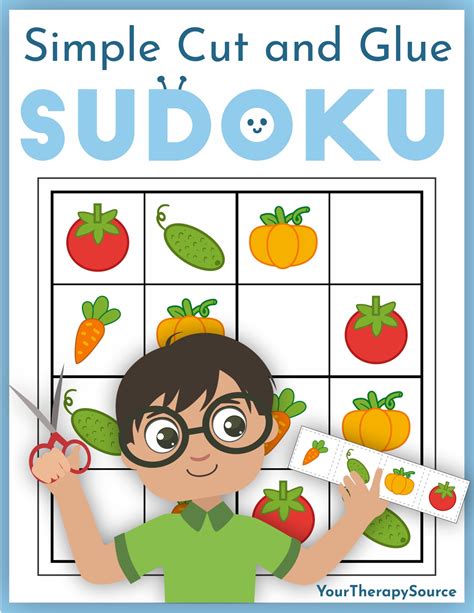 Simple Cut And Glue Sudoku For Children Your Cut And Paste Puzzles For Kindergarten - Cut And Paste Puzzles For Kindergarten