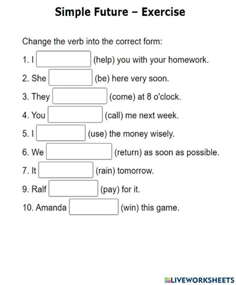 simple future übungen