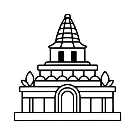 Simple Hindu Temple Drawing